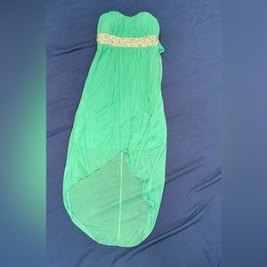 Trixxi strapless teal colored formal dress. Size S